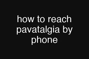 how to reach pavatalgia by phone